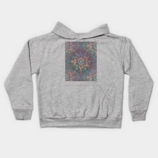 Winter Sunset Mandala in Charcoal, Mint and Melon Kids Hoodie